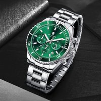SAPPHERO Herren Chronograph Quarzuhr, Saphirglas, Edelstahlgehäuse, 50 m wasserdicht, Leuchtzeiger, Datumsanzeige, elegante Sport- und Business-Armbanduhr, Premium Geschenk