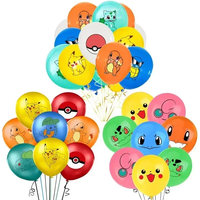 Cartoon Pokemon Pikachu Latex Balloon Set Pikachu Squirtle Charmander Model Balloons Toys Child Birthday Party Supply Decoration