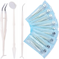 20Pack Disposable Dental Basic Instruments Kit Dental Mirror Explorer Probe Plier Oral Cleaning Hygiene Kit Dentist Tools