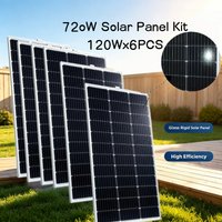 720 W (6 Stück 120 W) monokristallines, festes Solarpanel, 18 V, hohe Effizienz von 25 %, für 12-V-PV-Modul-Ladegerät für Wohnmobile, Marine, Dachanlagen, Landwirtschaftsbatterien und andere