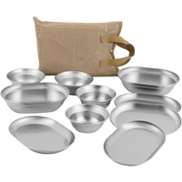 NOBANA Outdoor Portable Plates Camping Dinnerware Set with Polished Utensils Easy-to-clean Plates Camping Cooking Accessories