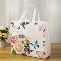 Butterfly Printing Non-woven Fabric Shopping Bag Foldable Reusable Tote Pouch Waterproof Storage Bag Women Travel Grocery Bags