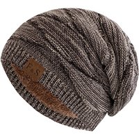 New Unisex Slouchy Winter Hats Plush Fleece Lined Warm Beanie Cap Men Women Casual Decor Mixed Color Winter Ski Knitted Hats