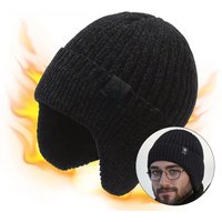 AliExpress NONE LOOGDEEL Outdoor Men Winter Knitted Hat With Velvet Warm Ear Hood Integrated Hat Sports Bicycle Skiing Running Cycling Cold Cap