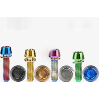 AliExpress Wanyifa 6Pcs Titanium Ti M5 M6 x 16 18 20 25mm Allen Hex Tapered Head Bolts With Washer Screw For Bicycle Stem