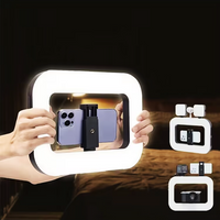 VBNBV New Handheld Ring LED Rechargeable Fill light Portable Mobile Phone Live Broadcast Photography Desktop Selfie Light