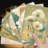 32pcs, vintage floral postcards, wall stickers, mailing cards, greeting cards, DIY postcards, commemorative postcards, decor