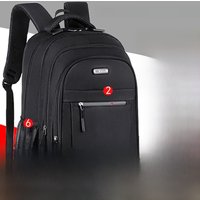 Unisex Large Capacity Backpack, Business Travel Laptop Bag, Multi-Compartment Design, Adjustable Straps, Ideal for Work Leisure
