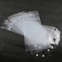 10pcs/lot 14inch-24inch plastic pvc bags for packing hair extension transparent packaging bags with button and hook up