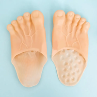 1 Pair Big Foots Tweezers Cartoon Festival Halloween Decor Vinyl Hulk Slippers Shoe Prank Trick Joke Toy Props for Halloween