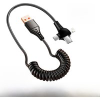 3 in 1 120W Micro USB Charging Cable 1.5m Super Fast Charging Cord For iPhone Huawei Samsung POCO Redmi USB Type-C Charger Cable