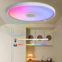 LED Music Ceiling Lights RGB+CW Dimming with Remote Control APP LED Interior Smart Lamps with Speaker Home Bedroom Living Room