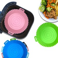 Silicone Air Fryer Basket Liner Pot Baking Tary Heat-resistant Kitchen Oven Mat Kitchenware Cooking Gadgets Pizza Pan Fast Food