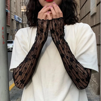 AliExpress NONE New Long Lace Hollow-Out Fingerless Gloves Sun Protection Sleeves Mesh Lace Thin Cycling Gloves