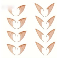 16pcs Latex Elf Ears for Cosplay Fairy Costume Accessories Rubber Fantasy Elf Ear Tips for Halloween Christmas Themed Parties