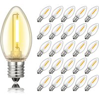 25PCS C7 1W Shatterproof Plastic Led Light Bulbs E12 Equal to 7W Incandescent Decor Bulb For Outdoor String Light Replace Bulbs