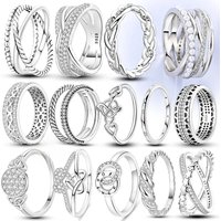 New Original 925 Sterling Silver Rings Stackable Infinite Silver Zircon Ring For Women Wedding Anniversary Birthday Jewelry Gift