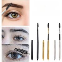 Retractable Gold Eyelash Makeup Brush Portable Mascara Spiral Wand Applicator Spooler Portable Eyelashes Extension Cosmetic 스티커