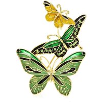 Wuli&baby Pretty Enamel Butterflies For Women Unisex 2-color Flying Insects Brooches Pins Gifts