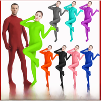 Unisex Skin Tight Jumpsuit New Kid Adult Zentai Suit Custome Zipper One Piece Turtleneck Bodysuit Dancewear For Women And Men