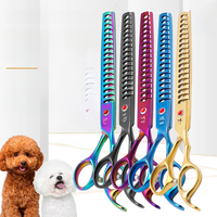 Fenice New design professional homeuse 9cr 7.0 Inch dog grooming scissor Chunker Shears thinning rate about 70%-75%