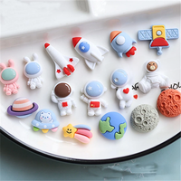 10Pcs New Cute Resin Mini Cartoon Rocket Astro Planet Series Flat Back Manicure Parts Embellishments For Hair Bows Accessories