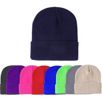 Custom Embroidery Logo Unisex Beanie Hat Brimless Casual Hat for Men Winter Cold Resistant Warm Knitted Cap Women's Hat