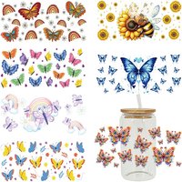 3D UV DTF Transfers Stickers 16oz Cup Wraps Insect Butterfly Bee Printed For DIY Glass Ceramic Metal Leather Etc. D13612