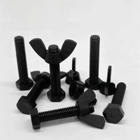 2~50pcs M3 M4 M5 M6 M8 M10M12 Black Nylon Outer Hexagonal Bolt Butterfly Nut Sets DIN933 External Hex Screw Wing Nut Combination