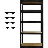 Garage Shelving Units - Heavy Duty Racking for Home, Office, Shed and Garage Storage - 5-Tier Shelving Units for Storage, 175kg Capacity Per Shelf - 1.5m Racking (BLACK)