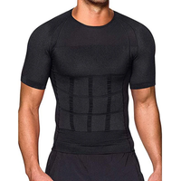 BurVogue Mens Slimming Body Shaper Seamless Compression Shirt Tummy Control Slimmer Shapewear Gynecomastia Undershirt