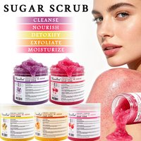 Sugar scrub, exfoliates removes dead skin, gently softens, body scrub, foot scrub, moisturizing/massage cream, body、foot care.