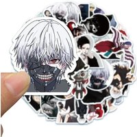 50pcs Cool Anime Decal Japan Tokyo Ghoul Sticker for Laptop Luggage Suicase Skateboard Fridge Phone Waterproof Stickers Kids Toy