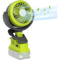 Turpow Cordless Fan For Roybi P108 P107 Battery 18V Fan Light 2 in 1 Compatible With Roybi 18V Li-ion Batteries Wireless fan