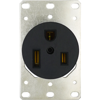 Black NEMA 6-50R 3 pole industrial socket generator control panel power socket connector