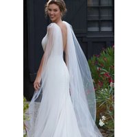 YouLaPan G52 Bridal Wings Veil 2pc Sexy Halter Cape Veil Wedding Cloak for Wedding Dress Bolero Plus Size Covered customizable