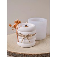 DIY Round Candle Jar Silicone Mold Handmade Flowerpot Concrete Molds Cement Storage Cup Mould Resin Crafts Casting Home Decor