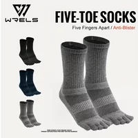 WRELS 1/2/3 Pairs Toe Socks Cotton Athletic Running Five Finger Socks Cushion Socks Sweat-Absorbing Breathable 5 Finger Socks