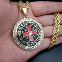 Christian Maltese Cross Symbol Men's Pendant Christian Crusader Holy Warrior Fashion Jewelry Necklace Religious Trend