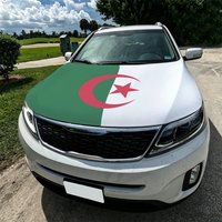 3.8x5.3ft Algeria Car Hood Cover Flag Algerie Car Bonnet Banner Elastic Fabrics Windproof Patriotic Automotive Hood Covers