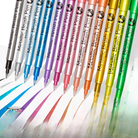 12 Colors Metallic Waterproof Permanent Marker Pens for DIY Epoxy Resin Mold Drawing Supplies Craft Graffiti Marker Pen