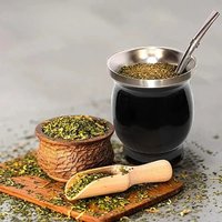 Yerba Mate Cup 304 Stainless Steel Double Wall 8oz Argentine Yerba Mate Gourd with Bombillas and Cleaning Brush