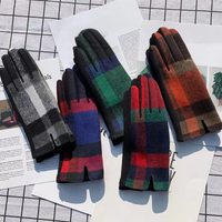 AliExpress DANJIU New Women Winter Woollen Fabrics Keep Warm Touch Screen Plaid Gloves Soft Fashion Elegant Drive Cycling Coldproof Not Bloated