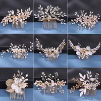 Gold Rhinestone Pearl Color Wedding Hair Combs Rose Gold Hair Accessories For Women Accessories Gold Hair Ornaments Jewelry