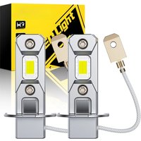 AUXITO 2Pcs Canbus H3 LED Fog Light Bulbs 1:1 Mini Size H3 LED Fog Lamp DRL 12V Amber Yellow 6500K White 300% Brighter CSP Chips