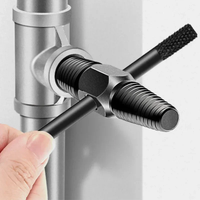 4" 6" Double Head Tap Faucet Valve Screw Extractor Set Pipe Remover Tools Damaged Wire Water Pipe Bolt Broken Screw Removal Tool