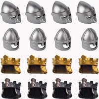 MOC Military Medieval Building Blocks Solider Castle Knights Figures Gifts Weapons Crusade Helmets Crown Spear Mini Bricks QT012