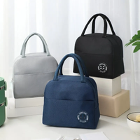 Children's Lunch Bags Solid Color Thermal Insulation Large Capacity Outdoor Portable Picnic Food Storage Bag Kids Lunch Box Bag