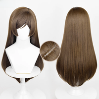 Momozono Nanami Cosplay Wig Anime Long Brown Straight Heat Resistant Synthetic Hair Party Role Play Wigs + Wig Cap