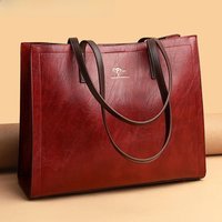 Vintage Large Capatity Tote Shoulder Bags Fashion Top-Handle Bags High Quality Leather Bags Casual Letter Design Handbag